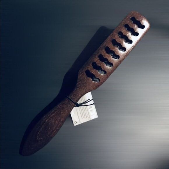 ION Etched Wood Vent Brush Flexible Bristle Lightweight Detangling - Picture 3 of 6